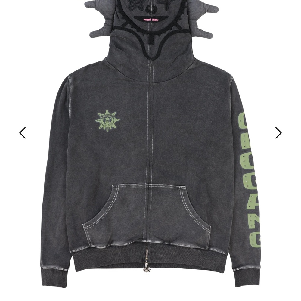 Glo Gang Worldwide Renegades Full Zip Hoodie (Black Washed) Men's Street wear